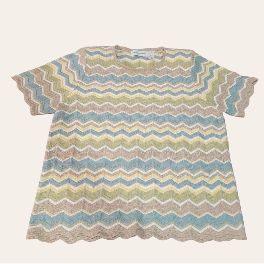 Alfred Dunner Sweater XL Knit Short Sleeve Career Office Casual Travel T37